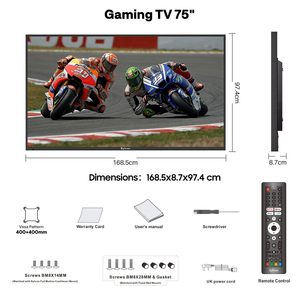 Televisor Inteligente para Exteriores de 75 Pulgadas 4K con Brillo de 1000nits, Tecnología de Audio/Video a Prueba de Agua para Uso en la Cocina - Product Image 3
