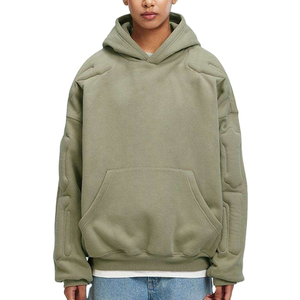 เสื้อมีฮู้ดผ้าฝ้ายผสมดีไซน์นูนสำหรับผู้ชายเสื้อฮู้ดแบบธรรมดา - Product Image 1