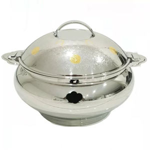 หม้อปรุงอาหารจานร้อนสำหรับเสิร์ฟอาหารทำจากโลหะรูปทรงกลมสำหรับตกแต่งโต๊ะทำจากโลหะ - Product Image 2