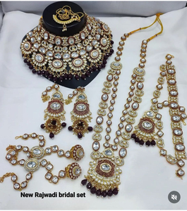 Conjunto nupcial de calidad superior Último conjunto nupcial indio tradicional Rajwadi para mujeres Perfecto para mujeres, ocasiones especiales - Product Image 1