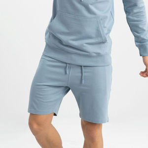 Vêtements personnalisés en gros 100% coton en rose Ensemble de sweat-shirt et short pour homme Deux pièces Ensemble court - Product Image 5