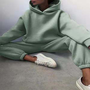 Pullover <b>Thick</b> <b>Fleece</b> Oversize Hoodie Sets Custom Logo Plus Size Sweatpants and Hoodie Set Hoodies - Product Image 4