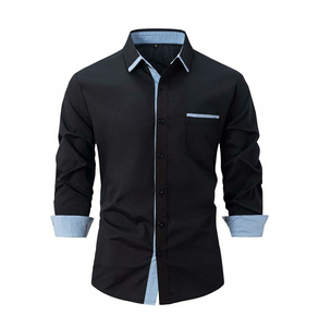 Camisas de vestir clásicas de moda transpirables informales de negocios de manga larga vintage de color claro OEM 2024 - Product Image 4