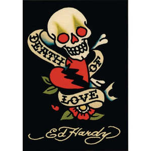 Tarjeta postal temporal de Ed Hardy con diseño 'Death of Love' en papel - Product Image 1