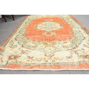 Tapis turc de grande surface classique Orange vert 5.2 X 8.3ft laine Latex support motif abstrait forme rectangle pour tapis de salon - Product Image 3