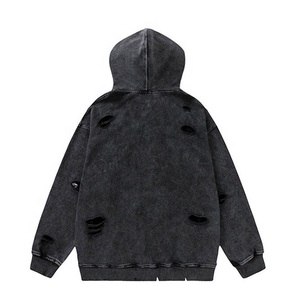 Sudaderas con capucha con logotipo de lavado ácido personalizado, ropa de calle de alta calidad, Jersey pesado en blanco de gran tamaño, 100% algodón, Invierno - Product Image 2