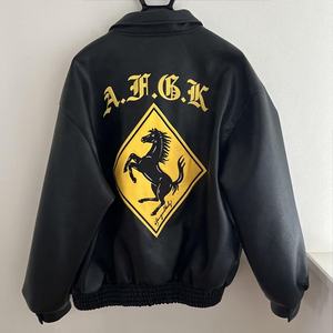 OEM personalizado bordado logotipo Pu cuero motocicleta chaqueta Bomber Letterman Varsity chaqueta para hombres béisbol universitario - Product Image 6