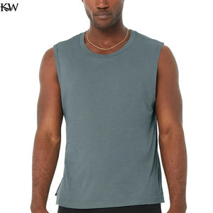 Camiseta sin mangas personalizada para hombre, de tela de algodón y poliéster Camisa sin mangas, diseño ligero para deportes o ropa informal, soporte OEM - Product Image 1