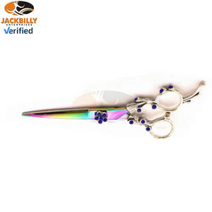 Tijeras de Peluquería para Zurdos de Acero Inoxidable con Acabado Plasma Multicolor, Acabado Plateado, Mango de Diseño Elegante, Suministros para Salón de Belleza - Product Image 5