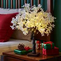 Weiße Künstliche LED-Blumenbaum-Lampe Warmweißes Licht Tischdekoration für Schlafzimmer Hochzeit Weihnachten