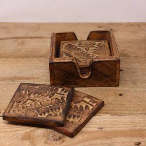 URSE sous-verres en bois personnalisés de qualité supérieure personnaliser carré rond en bois résine sous-verre pour boisson café thé - Product Image 2