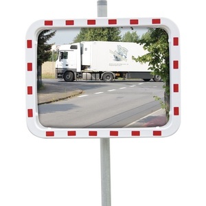 Parking Equipment Red/White 22m DANCOP <b>Plastic</b> Traffic <b>Mirror</b> H600xW800mm - Product Image 1