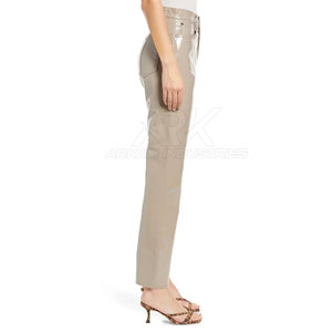 High Quality Casual Wear <b>Women</b> Leather Pants Solid Color Top Selling Streetwear <b>Women</b> Leather Pants - Product Image 4