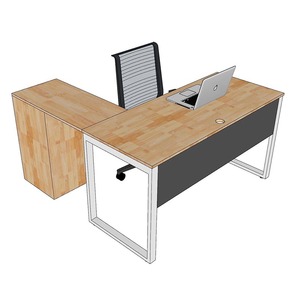 โต๊ะคอมพิวเตอร์รูปตัว L พร้อมขาตู้ไม้ธรรมชาติ HBRT070 - Product Image 5