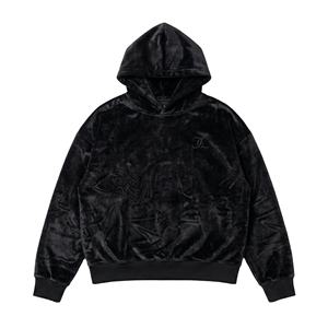 Sudadera con Capucha Unisex de Terciopelo Negra |   Suéter de Invierno de Felpa Suave y Ajuste Regular |   Diseño de Bolsillo Transpirable |   Personalizado - Product Image 1