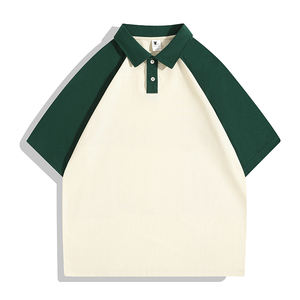 Vente en gros de t-shirts polo de golf 100% coton pour hommes manches raglan vierges personnalisées 240 grammes de styles debout vintage assortis - Product Image 3