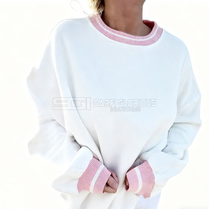 Sweat-shirt oversize respirant en tissu doux, à épaules tombantes, écologique, anti-plis, manches chauve-souris, personnalisable, devant long, modèle 2026 - Product Image 1