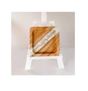 Plateau de service décoratif en bois et en résine époxy de conception unique Plateau fait main de nouveau style de taille personnalisée Utilisation en cuisine - Product Image 3