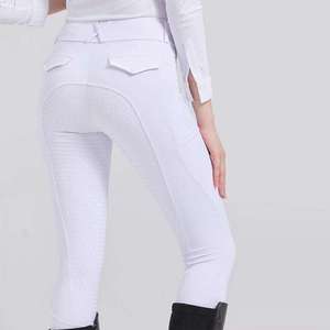 Pantalones de equitación premium para mujer con parche en la rodilla, transpirables, de tela elástica, para práctica diaria. - Product Image 4