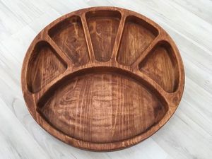 Plateau élégant pour fruits secs pour la maison, l'hôtel, le restaurant, la cuisine, la vaisselle, plateau à dattes, couleur brune, plateau en bois naturel fini - Product Image 6