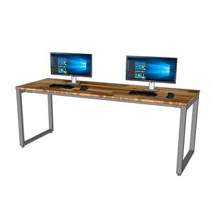 Industrial-Style 200x70cm Acacia <b>Wood</b> <b>Desk</b> with Iron Legs & <b>Solid</b> <b>Wood</b> Construction for Home/Study Use - Product Image 3