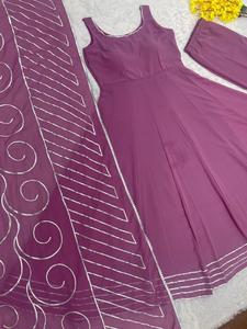 ROBE DE SOIRÉE EN GEORGETTE LOURDE DE HAUTE QUALITÉ, AVEC DUPATTA FANTAISIE AU PRIX DE GROS POUR LES WEDIINGS ET LES FÊTES - Product Image 5
