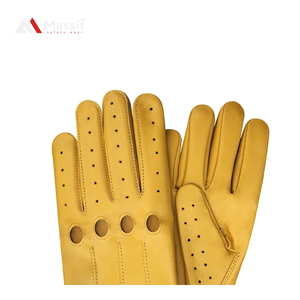 Gants de conduite de jardin de haute qualité Logo personnalisé Gants d'hiver de travail en plein air en cuir de sécurité - Product Image 4