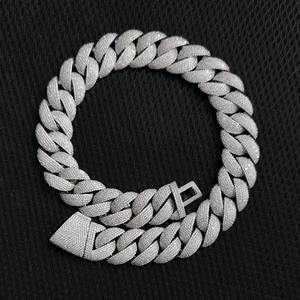 White Gold 15mm VVS Moissanite Cuban Link Chain <b>Baguette</b> Cut Diamond Hip Hop Jewelry For Men's 925 Sterling Silver - Product Image 5