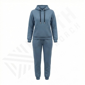 Ensembles de survêtement d'hiver pour femmes à capuche personnalisables 100% coton polaire Séchage rapide Respirant Vêtements d'entraînement Gym Fitness Tenue sportive - Product Image 1