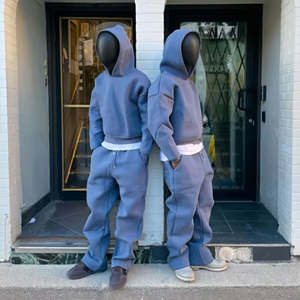 High Quality Winter Two Piece Baggy <b>Sweatpants</b> and Hoodie Set Men Custom Heavyweight <b>Oversized</b> Pullover Hoodie Men Tracksuits - Product Image 1