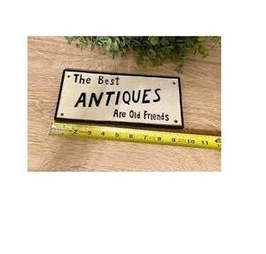 Placa de letrero de puerta de pared de hierro fundido antiguo, placas grabadas de hierro fundido Vintage para placas de letrero de puerta y pared - Product Image 2