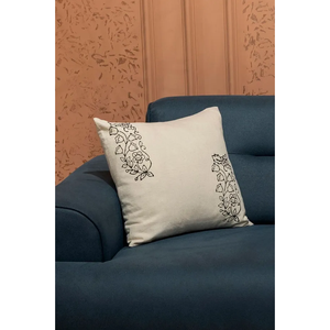 Housse de coussin bohème 100% coton biologique brut imprimée à la main, motif floral ethnique, carrée 45x45cm pour la maison - Product Image 2