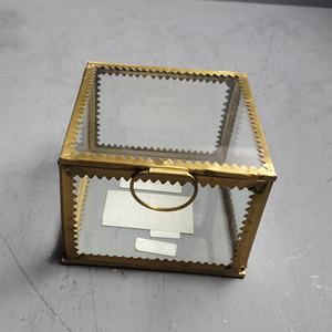 กล่องเก็บเครื่องประดับ กล่องจัดระเบียบ กล่องทรงสี่เหลี่ยม กล่องเล็ก พร้อมเคลือบทองเหลือง - Product Image 3