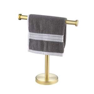 Brass <b>towel</b> <b>stand</b> classic <b>bathroom</b> holder polished metal surface sturdy construction timeless design luxury home decor utility - Product Image 6
