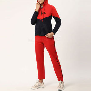 Chándal personalizado en blanco para mujer, chándal con cremallera, 500 Gsm, algodón, holgado, Polar, sudaderas con capucha de gran tamaño, conjunto de chándal para mujer - Product Image 1