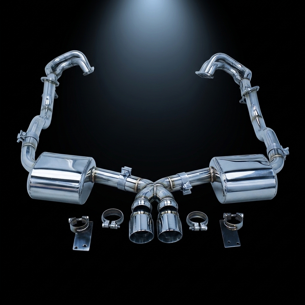 VantaFlow Stainless Steel Header Manifold & Catback Exhaust System for Porsche 987/987.1 Boxster/Cayman S 3.4L 2004-2008