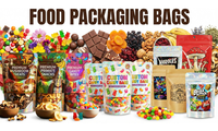 Sachet Doypack personnalisé à fermeture éclair en LDPE pour emballage jetable de pain, cacahuètes, noix, pinèdes et mélange de noix de cajou