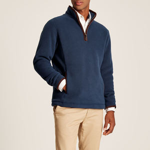 Jersey hecho a medida de alta calidad con cremallera, suéteres de invierno de lana para hombre, logotipo personalizado, ropa de calle lisa, jersey con cremallera de cuarto - Product Image 3