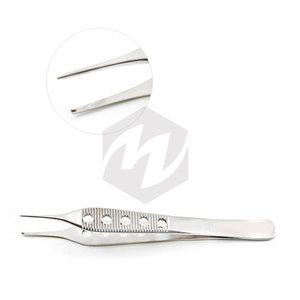 Fórceps de tejido Premium 1x2 dientes, pinzas quirúrgicas de 4-3/4 "12,1 cm, agarre fenestrado ligero, instrumentos médicos de acero inoxidable - Product Image 1
