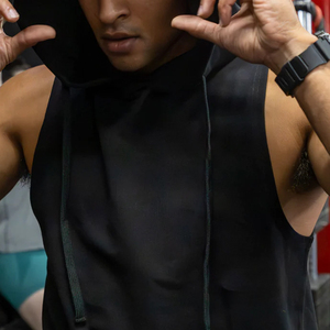 Custom Manufacturer Supply Custom US Size Cotton Blends Streetwear Gym Fitness Top <b>Mens</b> Gym Fit <b>Sleeveless</b> <b>Hoodies</b> - Product Image 3