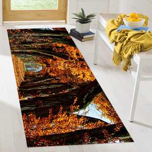 Alfombra Estampada con Paisaje Otoñal - Decoración Inspirada en la Naturaleza, Alfombra Suave No Tejida - Product Image 5