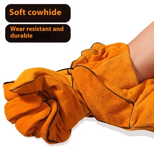 Gants de protection du travail en cuir de vachette épais double couche Gants de soudage résistants à l'usure pour la protection des mains et des bras - Product Image 4