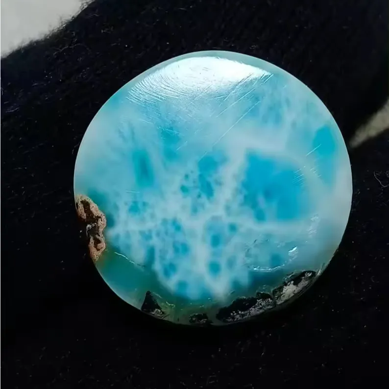 Độc đáo chất lượng cao 100% hiếm tự nhiên larimar Cabochon lỏng đá quý để làm đồ trang sức 17x17x4mm 16 CT larimar đá