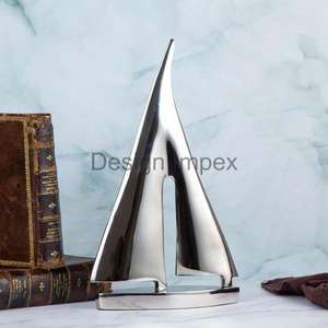 Shinny pulido plata yate barco Interior decorativo Metal artesanía recuerdo regalo promocional artículos plata yate Mesa decoración artículo - Product Image 1