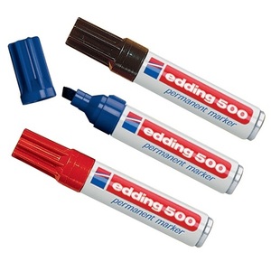 Paquete de 10 Marcadores EDDING de Punta Biselada Azul, 500 Unidades, Ancho de Línea de 2-7 mm - Product Image 1