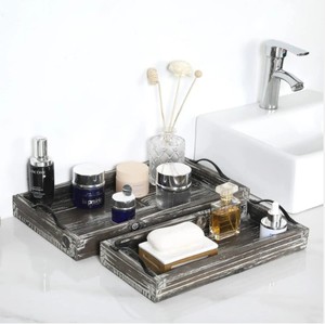 Bandeja de servicio de madera de pino de calidad superior de confianza con juego de asa de metal para 2 restaurantes y hoteles directo del proveedor de madera - Product Image 5