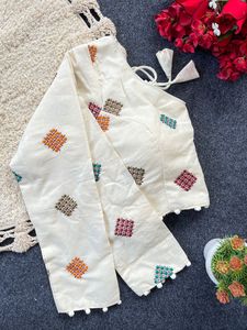 Blusa tradicional de algodón Khadi puro indio, elegante y lista para fiesta, diseñador, ropa de Festival, blusa de Color blanco exclusiva - Product Image 2