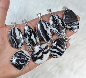 Colgante de jaspe de caballo salvaje de estilo bohemio Unisex, ajuste de bisel Chapado en plata pulido a mano, suministro de joyería de plata - Product Image 2