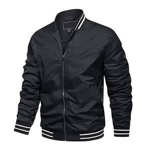 Blouson aviateur à col montant en toile personnalisé pour hommes dernier style à la mode imperméable coupe-vent écologique - Product Image 2