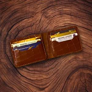 Portefeuille Homme en Cuir Véritable Motif Alligator, Fermeture Pliante Complète, Durable, Fin et Élégant - Product Image 1